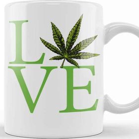 Baskı Dükkanı Love The Marijuana Weed Leaf Funny Cannabis 01 Kupa