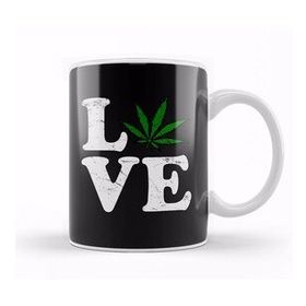 Baskı Dükkanı Love The Marijuana Weed Leaf Funny Cannabis 02 Kupa