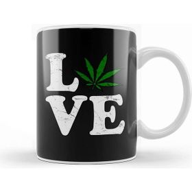 Baskı Dükkanı Love The Marijuana Weed Leaf Funny Cannabis 02 Kupa