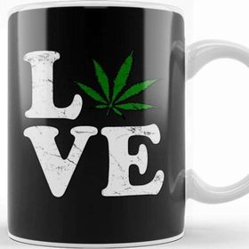 Baskı Dükkanı Love The Marijuana Weed Leaf Funny Cannabis 02 Kupa