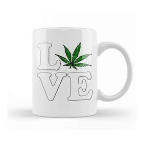 Baskı Dükkanı Love The Marijuana Weed Leaf Funny Cannabis 03 Kupa
