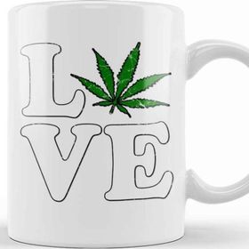 Baskı Dükkanı Love The Marijuana Weed Leaf Funny Cannabis 03 Kupa