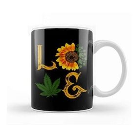 Baskı Dükkanı Love The Marijuana Weed Leaf Funny Cannabis 04 Kupa