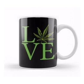 Baskı Dükkanı Love The Marijuana Weed Leaf Funny Cannabis Kupa