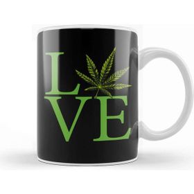 Baskı Dükkanı Love The Marijuana Weed Leaf Funny Cannabis Kupa