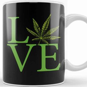 Baskı Dükkanı Love The Marijuana Weed Leaf Funny Cannabis Kupa