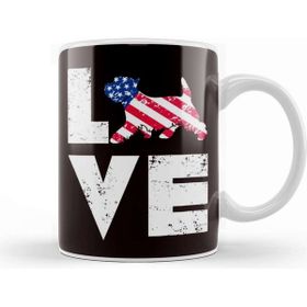 Baskı Dükkanı Love West Highland Terrier Westie Us American Flag Dog Breed Kupa