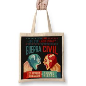 Baskı Dükkanı Lucha Libre Cap ve Iron Man Bez Çanta