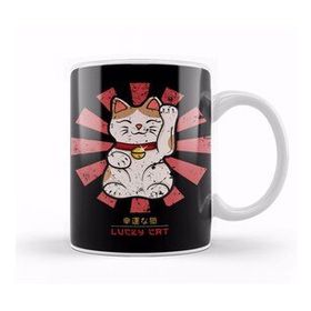 Baskı Dükkanı Lucky Cat Retro Japanese Kupa