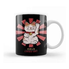 Baskı Dükkanı Lucky Cat Retro Japanese Kupa