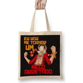 Baskı Dükkanı Luffy Nego Arretado Bez Uzun Saplı Krem Rengi Çanta