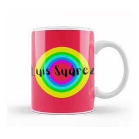 Baskı Dükkanı Luis Suárez Vintage Retro Rainbow Style Kupa