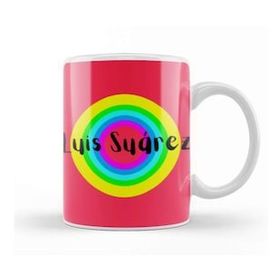 Baskı Dükkanı Luis Suárez Vintage Retro Rainbow Style Kupa