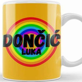 Baskı Dükkanı Luka Dončić Basketball Gifts Vintage Retro Rainbow Quotes For Boys And Dad Kupa
