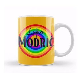 Baskı Dükkanı Luka Modrić Vintage Retro Rainbow Style Kupa