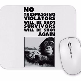 Baskı Dükkanı Macaco Atirador Branca Mouse Pad