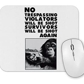 Baskı Dükkanı Macaco Atirador Branca Mouse Pad