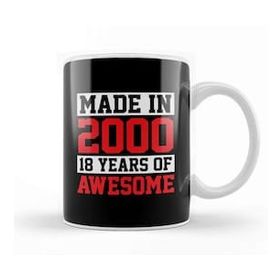 Baskı Dükkanı Made In 2000 18 Years of Awesome Birthday Kupa