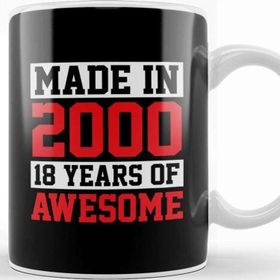 Baskı Dükkanı Made In 2000 18 Years of Awesome Birthday Kupa