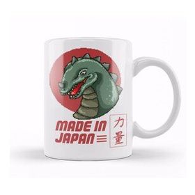 Baskı Dükkanı Made In Japan Godzilla Pixel Art Kupa