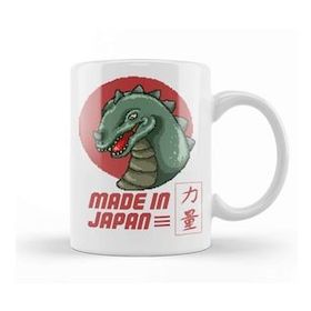 Baskı Dükkanı Made In Japan Godzilla Pixel Art Kupa