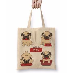 Baskı Dükkanı Mae De Pug Köpek Bez Çanta