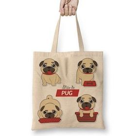 Baskı Dükkanı Mae De Pug Köpek Bez Çanta