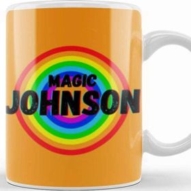 Baskı Dükkanı Magic Johnson Basketball Gifts Vintage Retro Rainbow Quotes For Boys And Dad Kupa