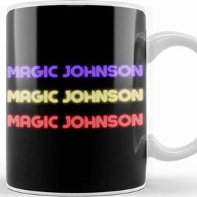 Baskı Dükkanı Magic Johnson Basketball Gifts Vintage Retro Rainbow Quotes For Boys And Dad Kupa