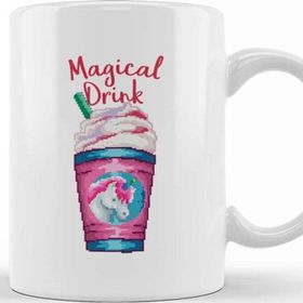 Baskı Dükkanı Magical Drink Unicorn Milkshake Pixel Art Kupa