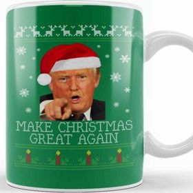 Baskı Dükkanı Make Christmas Great Again Donald Trump Knit Pattern Kupa