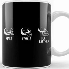 Baskı Dükkanı Male Female Flat Earther Skulls Flat Earth Kupa