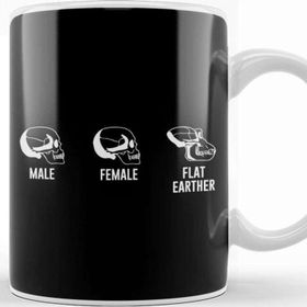 Baskı Dükkanı Male Female Flat Earther Skulls Flat Earth Kupa