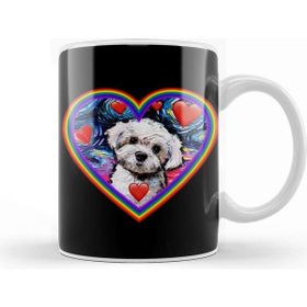 Baskı Dükkanı Maltipoo in a Rainbow Heart Maltipoo Mom Kupa