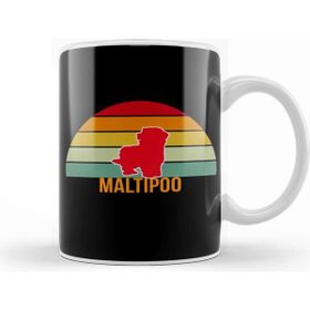 Baskı Dükkanı Maltipoo Vintage Silhouette Kupa