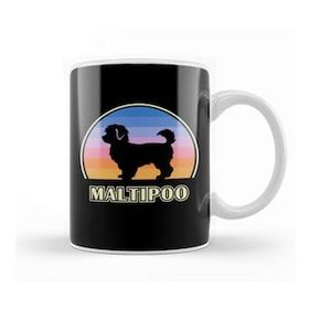 Baskı Dükkanı Maltipoo Vintage Sunset Dog Kupa