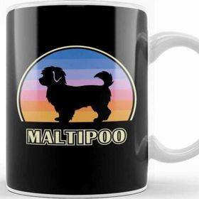 Baskı Dükkanı Maltipoo Vintage Sunset Dog Kupa