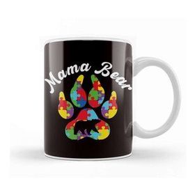 Baskı Dükkanı Mama Autism Bear Child Son Daughter Autistic Puzzle Ribbon Kupa