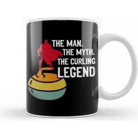 Baskı Dükkanı Man Myth Curling Legend Player Sweeping Broom Stones Team Kupa