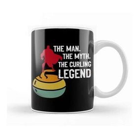 Baskı Dükkanı Man Myth Curling Legend Player Sweeping Broom Stones Team Kupa