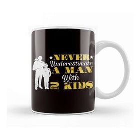 Baskı Dükkanı Man With Two Kids Papa Father Dad Daddy Stepdad Family Poppa Kupa