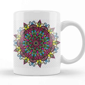 Baskı Dükkanı Mandala Renkli Hat Sanatı 01 Kupa