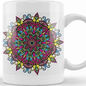 Baskı Dükkanı Mandala Renkli Hat Sanatı 01 Kupa