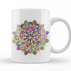 Baskı Dükkanı Mandala Renkli Hat Sanatı Kupa