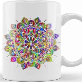 Baskı Dükkanı Mandala Renkli Hat Sanatı Kupa