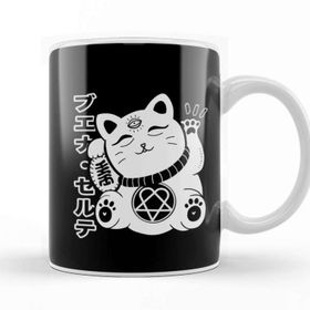 Baskı Dükkanı Manekineko Cats Kitty Cat Neko Japanese Dark Neko Kawaii Kedi Kupa