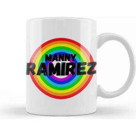 Baskı Dükkanı Manny Ramirez Carton Art Baseball Gifts Vintage Retro Rainbow For Boys and Dad Kupa