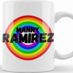 Baskı Dükkanı Manny Ramirez Carton Art Baseball Gifts Vintage Retro Rainbow For Boys and Dad Kupa