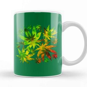 Baskı Dükkanı Marijuana Cannabis Leaves Pattern Kupa