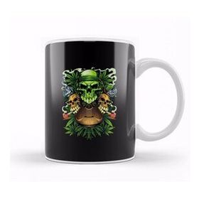 Baskı Dükkanı Marijuana Skulls Kupa